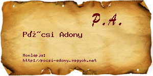 Pócsi Adony névjegykártya